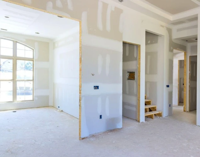 New construction drywall installation